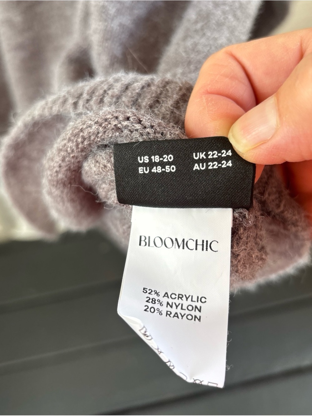 BloomChic Gray Crewneck Sweater with White Daisy and Yellow Center - Picture 4 of 4